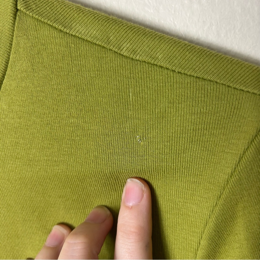 Eckhaus Latta green lapped baby turtleneck long sleeve top XL - Picture 5 of 8
